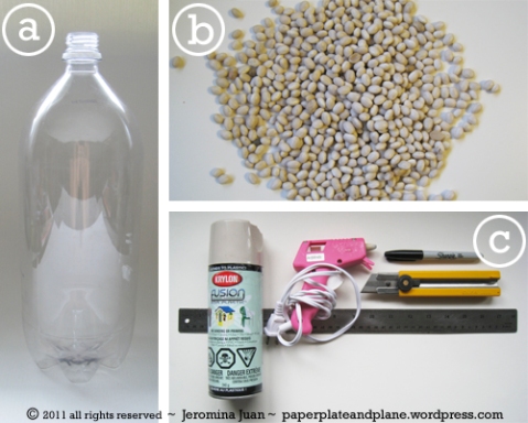      Bean-and-soda-pop-bottle-vase-materials